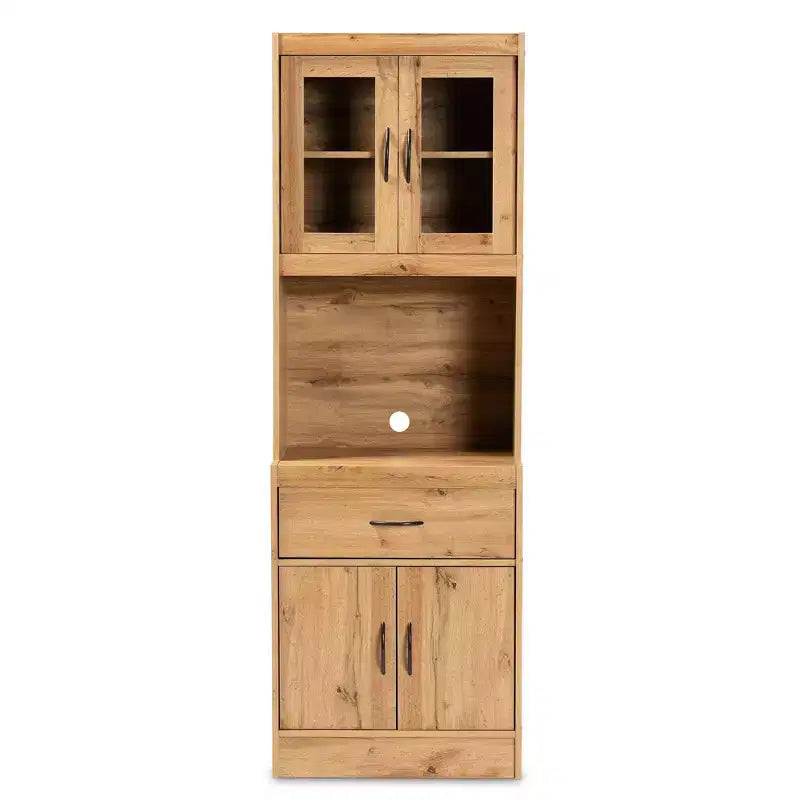 Meuble de cuisine avec huche Laurana Wood Chêne brun – Baxton Studio