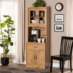 Meuble de cuisine avec huche Laurana Wood Chêne brun – Baxton Studio