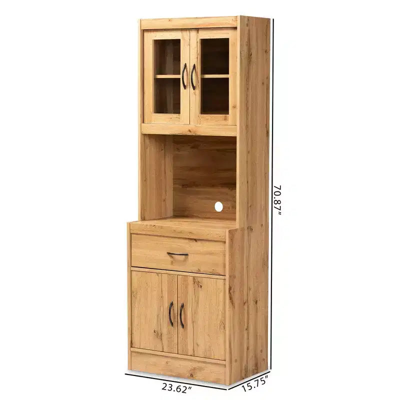 Meuble de cuisine avec huche Laurana Wood Chêne brun – Baxton Studio