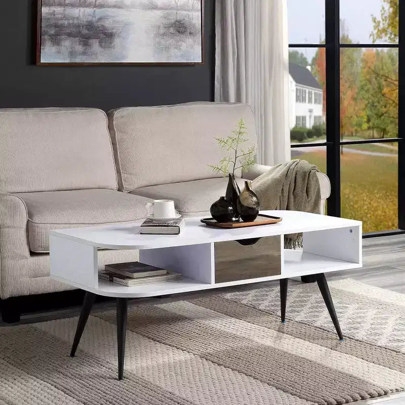 Table basse Halima d'Acme Furniture, finition blanc/noir
