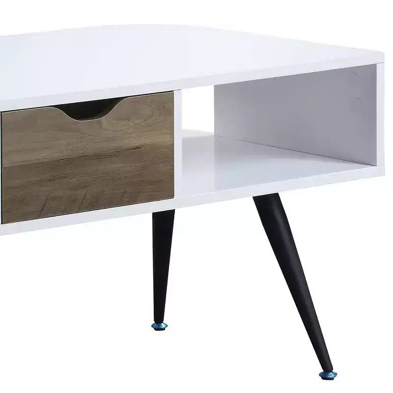 Table basse Halima d'Acme Furniture, finition blanc/noir