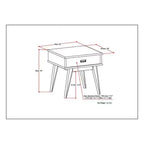 WyndenHall Tierney Table d'appoint moderne du milieu du siècle Blanc