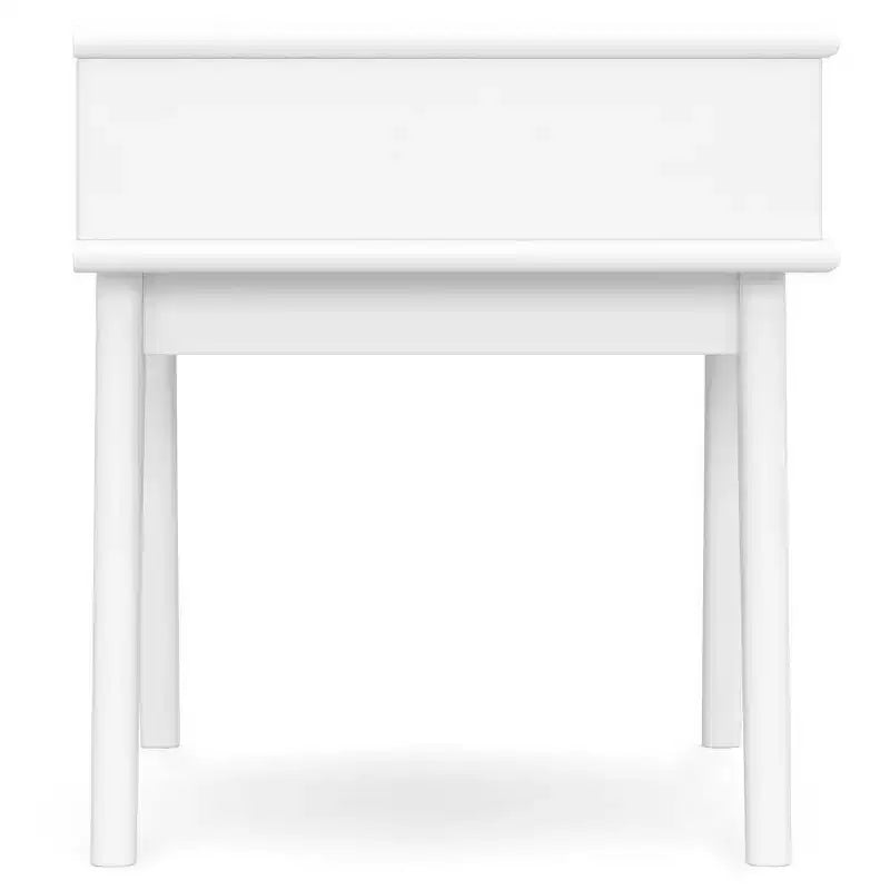 WyndenHall Tierney Table d'appoint moderne du milieu du siècle Blanc