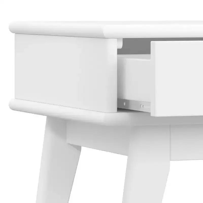 WyndenHall Tierney Table d'appoint moderne du milieu du siècle Blanc