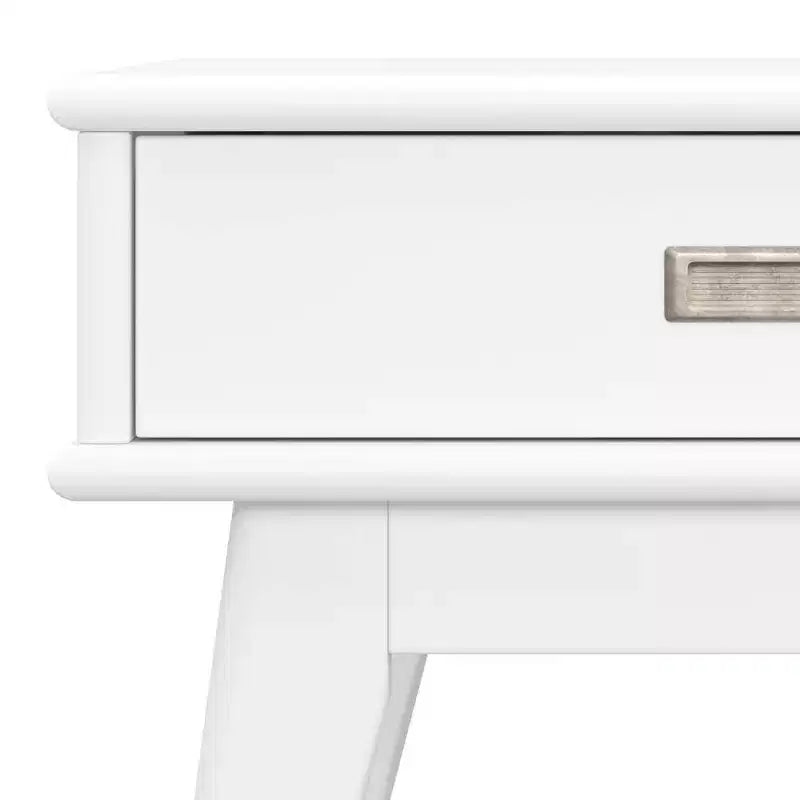 WyndenHall Tierney Table d'appoint moderne du milieu du siècle Blanc