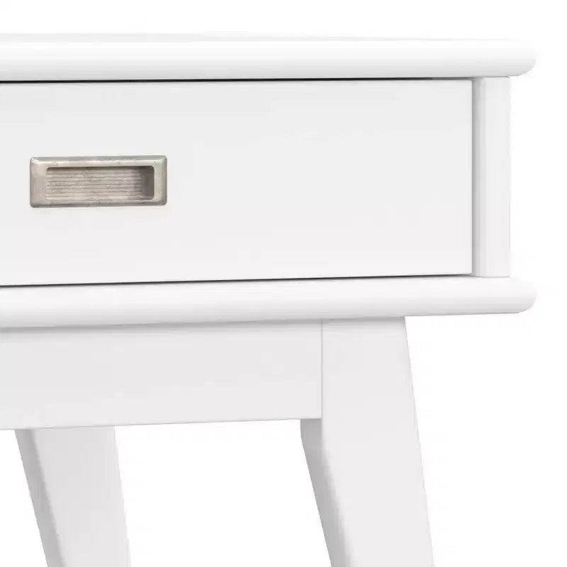 WyndenHall Tierney Table d'appoint moderne du milieu du siècle Blanc