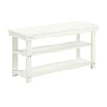 Oxford Utility Mudroom Bench with Shelves Ivory - Breighton Home: Solid Wood Legs, Entryway Seating