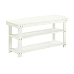 Oxford Utility Mudroom Bench with Shelves Ivory - Breighton Home: Solid Wood Legs, Entryway Seating