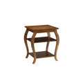 18" Becci Accent Table Walnut Finish - Acme Furniture: Square Design, Wood Veneer Top, Open Shelf Storage