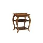 18" Becci Accent Table Walnut Finish - Acme Furniture: Square Design, Wood Veneer Top, Open Shelf Storage