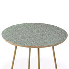 Round Little Arrow Design Co Farmhouse Diamonds Sage Side Table Green/Gold - Deny Designs
