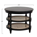 Storied Home Table basse ronde en bois noir : Table d'appoint en manguier, 23,5" x 23,5", 6,9 kg, forme ronde, plateau de 1" d'épaisseur