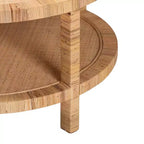 Table basse en rotin de Kalimantan et bois d'acajou, bali & pari, miel clair