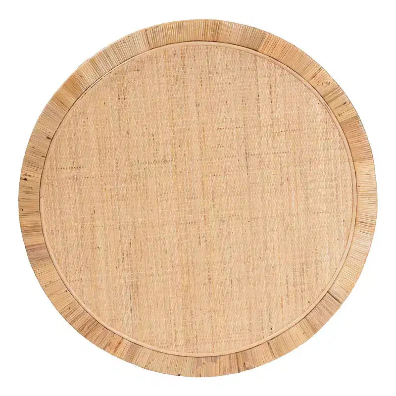 Table basse en rotin de Kalimantan et bois d'acajou, bali & pari, miel clair