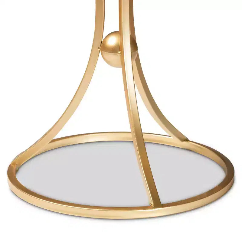 Baxton Studio Tarmon - Table d'appoint en métal avec plateau en marbre or : Design chic et symétrique, aucun assemblage requis