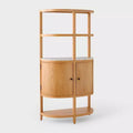 68" Tall Curved Storage Cabinet with Shelves and Real Marble Stone - Threshold™ designed with Studio McGee