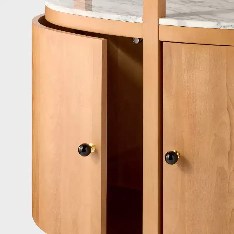 Meuble de rangement incurvé de 172,72 cm de haut avec étagères et pierre de marbre véritable - Threshold™ conçu avec Studio McGee