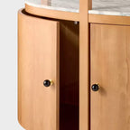 Meuble de rangement incurvé de 172,72 cm de haut avec étagères et pierre de marbre véritable - Threshold™ conçu avec Studio McGee