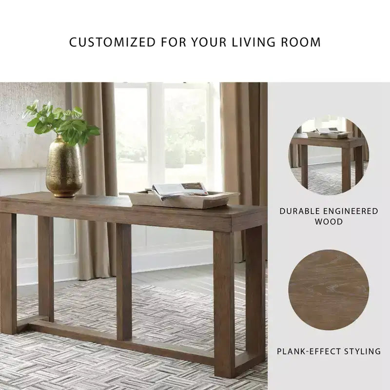 Cariton Sofa/Console Table Gray - Signature Design by Ashley: Plank-Effect, Farmhouse Style