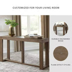 Cariton Sofa/Console Table Gray - Signature Design by Ashley: Plank-Effect, Farmhouse Style