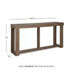 Cariton Sofa/Console Table Gray - Signature Design by Ashley: Plank-Effect, Farmhouse Style