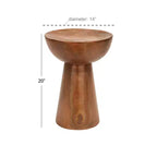 Metal Pedestal Stool Flat Top Copper - Olivia & May: Vintage Iron Drum Table, No Assembly Required