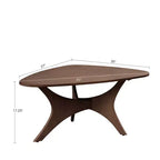 Table basse en bois Blaze Triangle Pecan: Chic mi-century, base unique, mobilier de salon