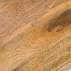Table d'appoint Ebsen Métal et Bois Naturel/Doré 13" - WyndenHall : Bois de mangue robuste, Cadre thermolaqué, AXCMTBL-13