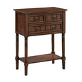 Kendra Hall Table Dark Oak - Breighton Home: 3-Drawer, Shelf, Space-Saving Design