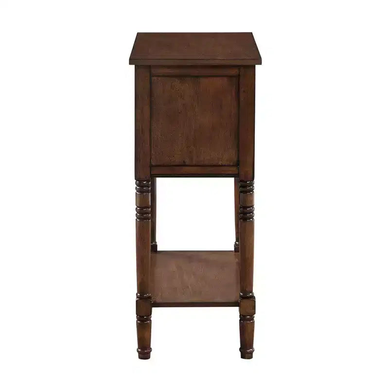 Table de console Kendra en chêne foncé – Breighton Home : 3 tiroirs, étagère, design peu encombrant