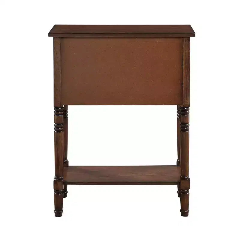 Table de console Kendra en chêne foncé – Breighton Home : 3 tiroirs, étagère, design peu encombrant