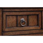 Table de console Kendra en chêne foncé – Breighton Home : 3 tiroirs, étagère, design peu encombrant