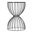 Cami Side Table Noir Black - Adore Decor: Round Metal Frame, MDF Top, Powder-Coated Finish, 23.62" Height, 15.75" Width