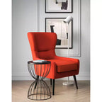 Cami Side Table Noir Black - Adore Decor: Round Metal Frame, MDF Top, Powder-Coated Finish, 23.62" Height, 15.75" Width