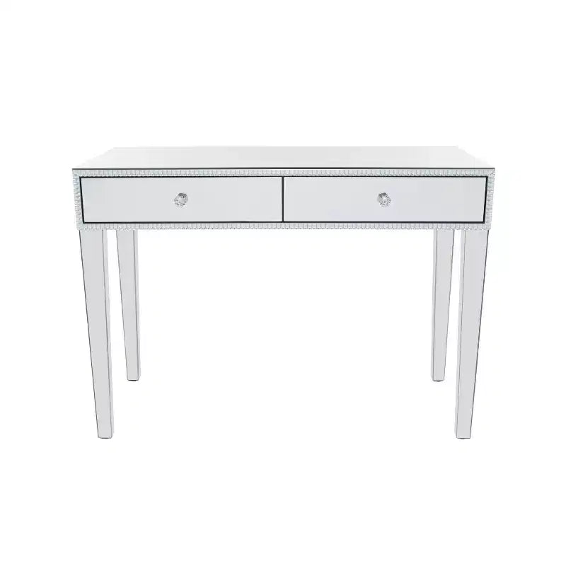 Glam Mirror and Wood Console Table Desk Silver - Olivia & May