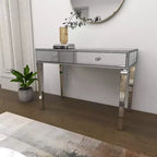 Glam Miroir et Bois Console Table Bureau Argent - Olivia & May