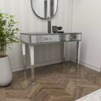 Glam Miroir et Bois Console Table Bureau Argent - Olivia & May