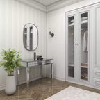 Glam Miroir et Bois Console Table Bureau Argent - Olivia & May