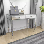 Glam Miroir et Bois Console Table Bureau Argent - Olivia & May