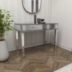 Glam Miroir et Bois Console Table Bureau Argent - Olivia & May