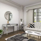 Glam Miroir et Bois Console Table Bureau Argent - Olivia & May