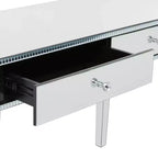 Glam Miroir et Bois Console Table Bureau Argent - Olivia & May