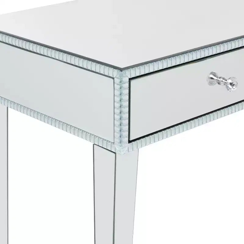 Glam Miroir et Bois Console Table Bureau Argent - Olivia & May