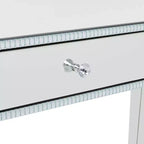 Glam Miroir et Bois Console Table Bureau Argent - Olivia & May