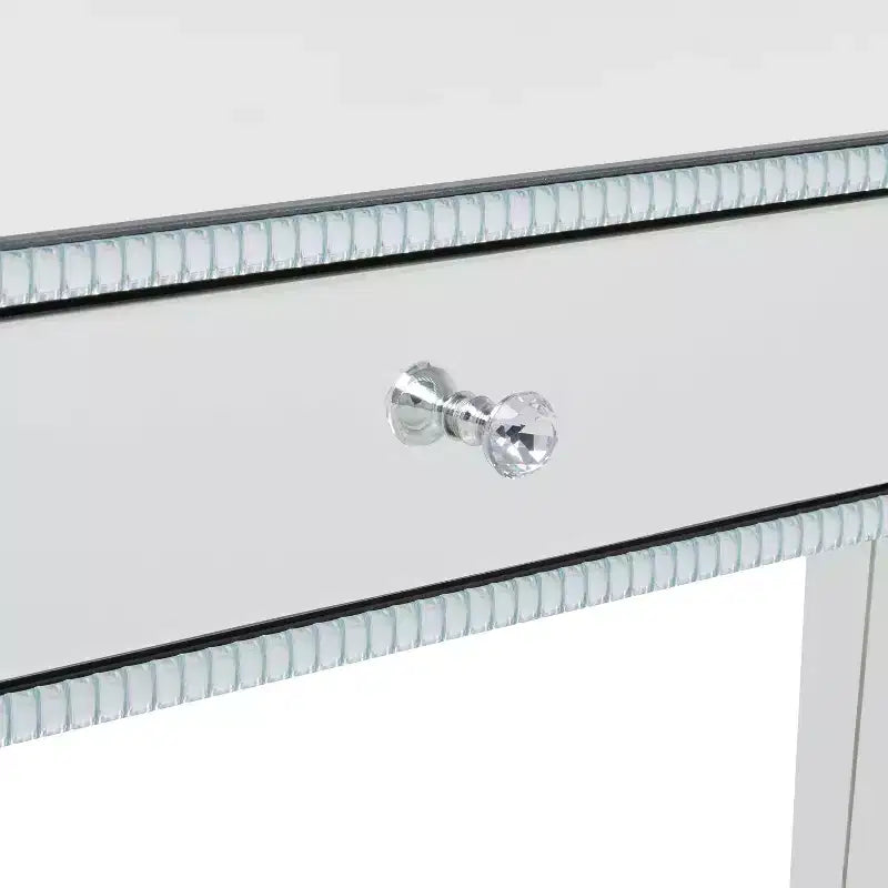 Glam Miroir et Bois Console Table Bureau Argent - Olivia & May