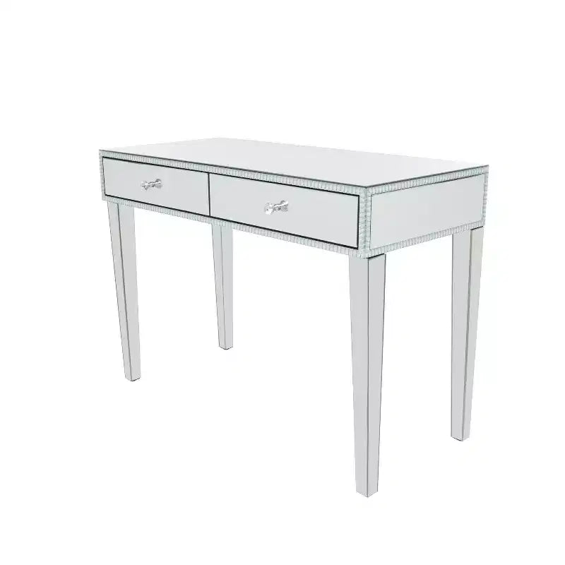Glam Miroir et Bois Console Table Bureau Argent - Olivia & May