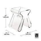 Tabouret et porte-revues Magino Transparent - Umbra : Acrylique incassable, aucun assemblage requis