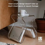 Tabouret et porte-revues Magino Transparent - Umbra : Acrylique incassable, aucun assemblage requis