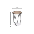 Farmhouse Side Table Metal Brown/Black- ClickDecor