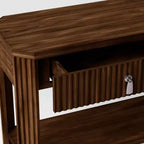 Table console cannelée en bois Laguna Nigel 60 po marron - Threshold™ conçue avec Studio McGee